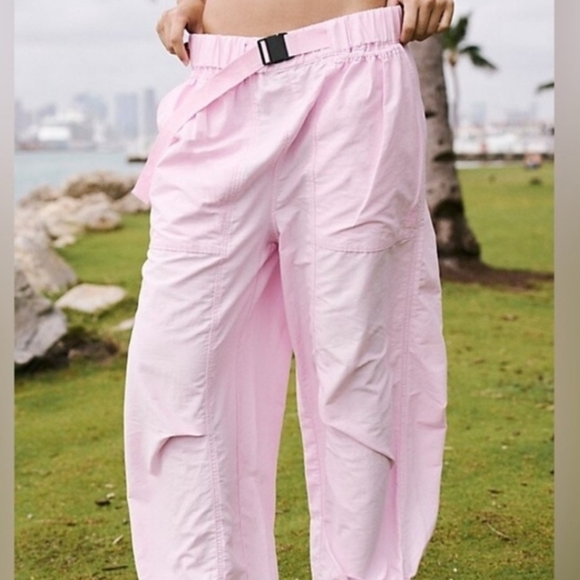 Free People Movement Light Pink Slouchy Low Rise Women's Jogger Pants Size Large - Picture 4 of 9